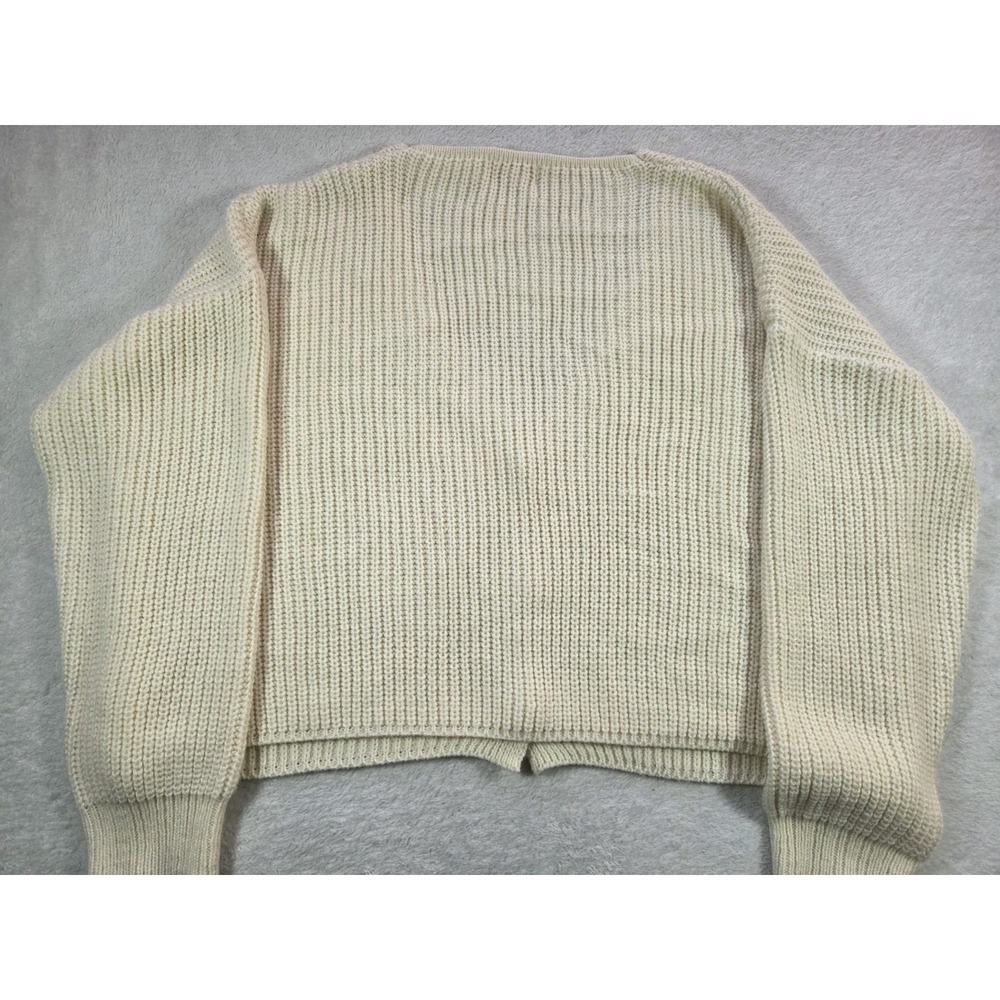 Pink Lily Cream Cropped Knit Cardigan Gold Heart Buttons Coquette Small - Picture 4 of 7